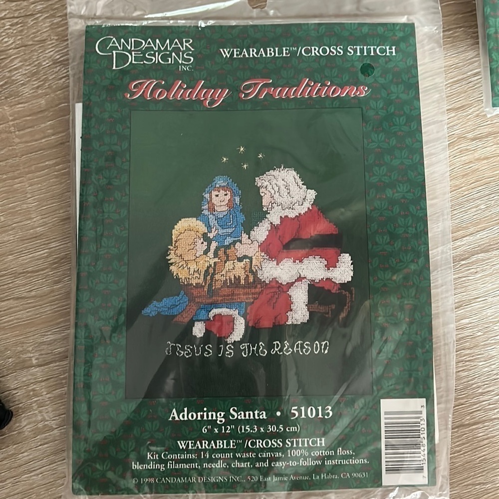 Vintage Candamar Designs Christmas Santa and Nativity Cross Stitch Kit - NEW - Picture 2 of 5